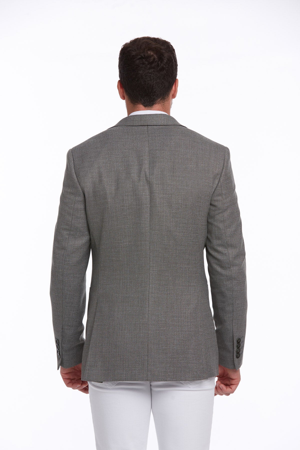 Slim Fit Notch Lapel Khaki Casual Blazer - SAYKI