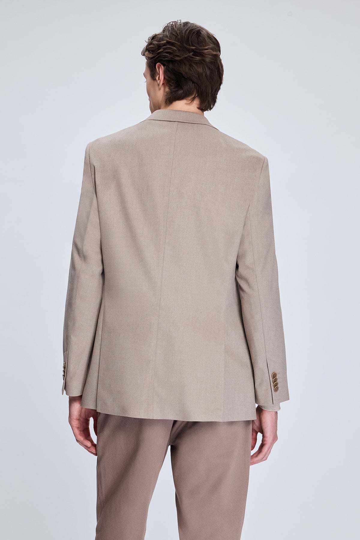 Slim Fit Notch Lapel Mink Casual Blazer - SAYKI