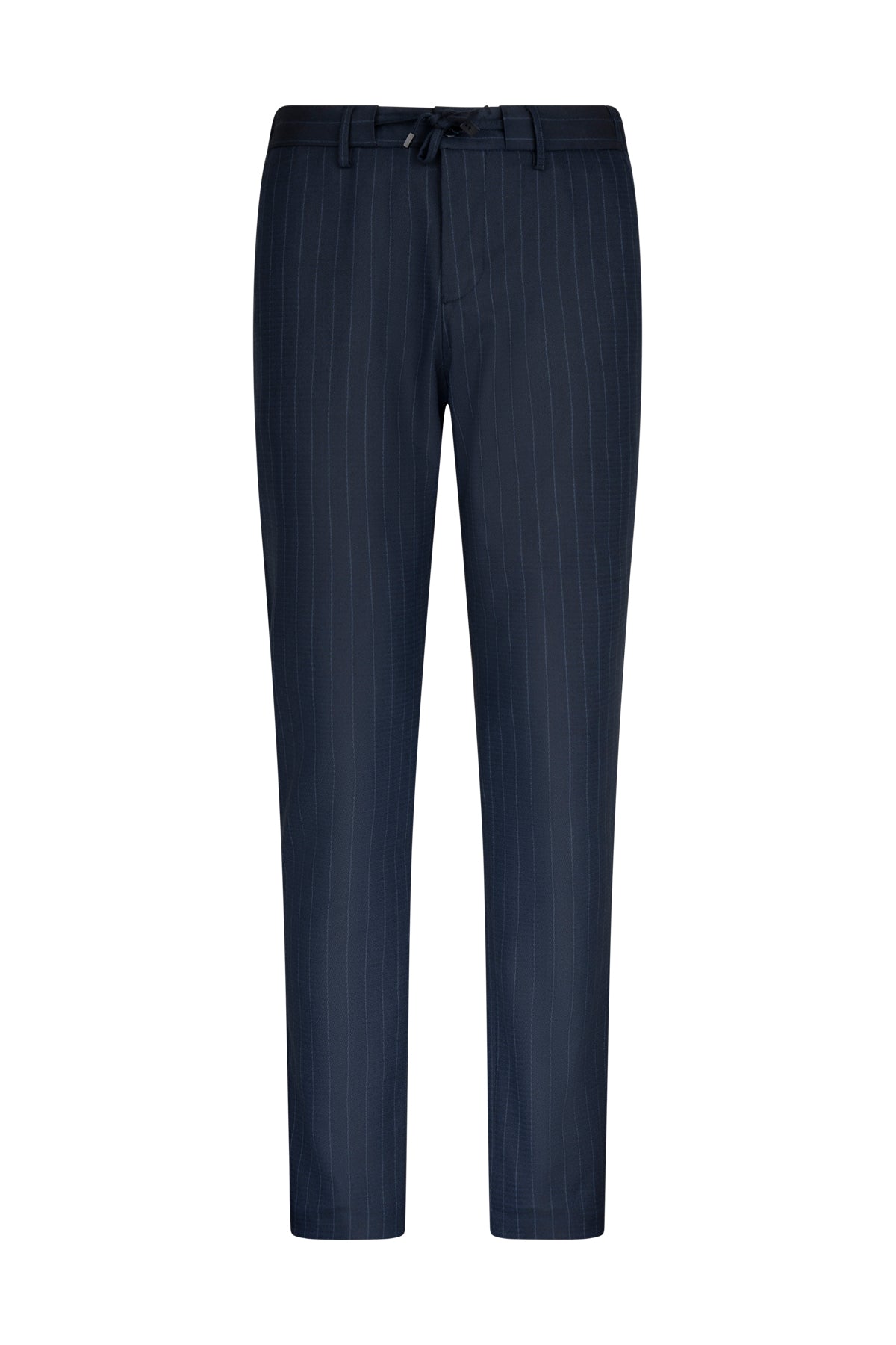 Slim Fit Notch Lapel Pinstripe Navy Classic Suit - SAYKI