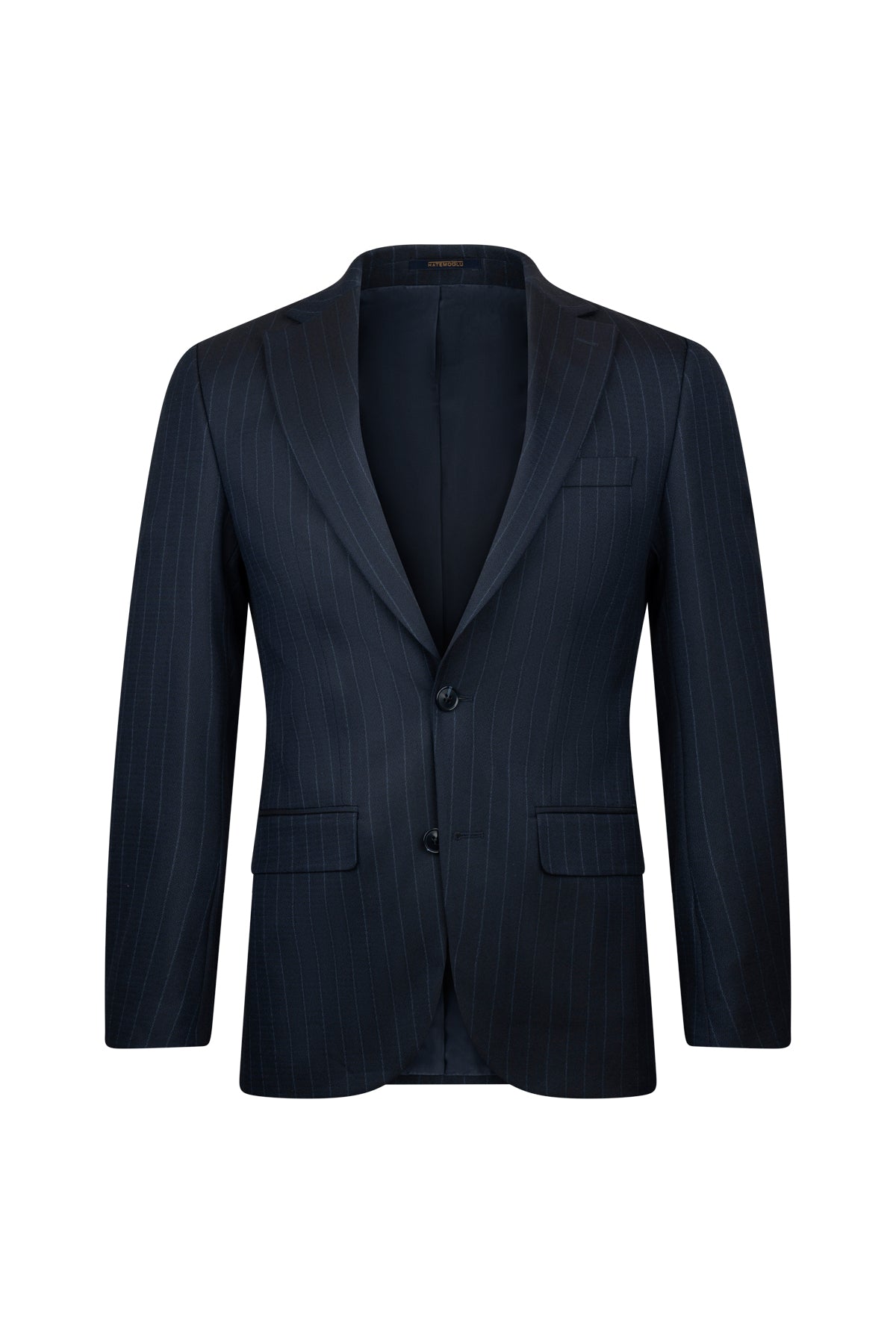 Slim Fit Notch Lapel Pinstripe Navy Classic Suit - SAYKI