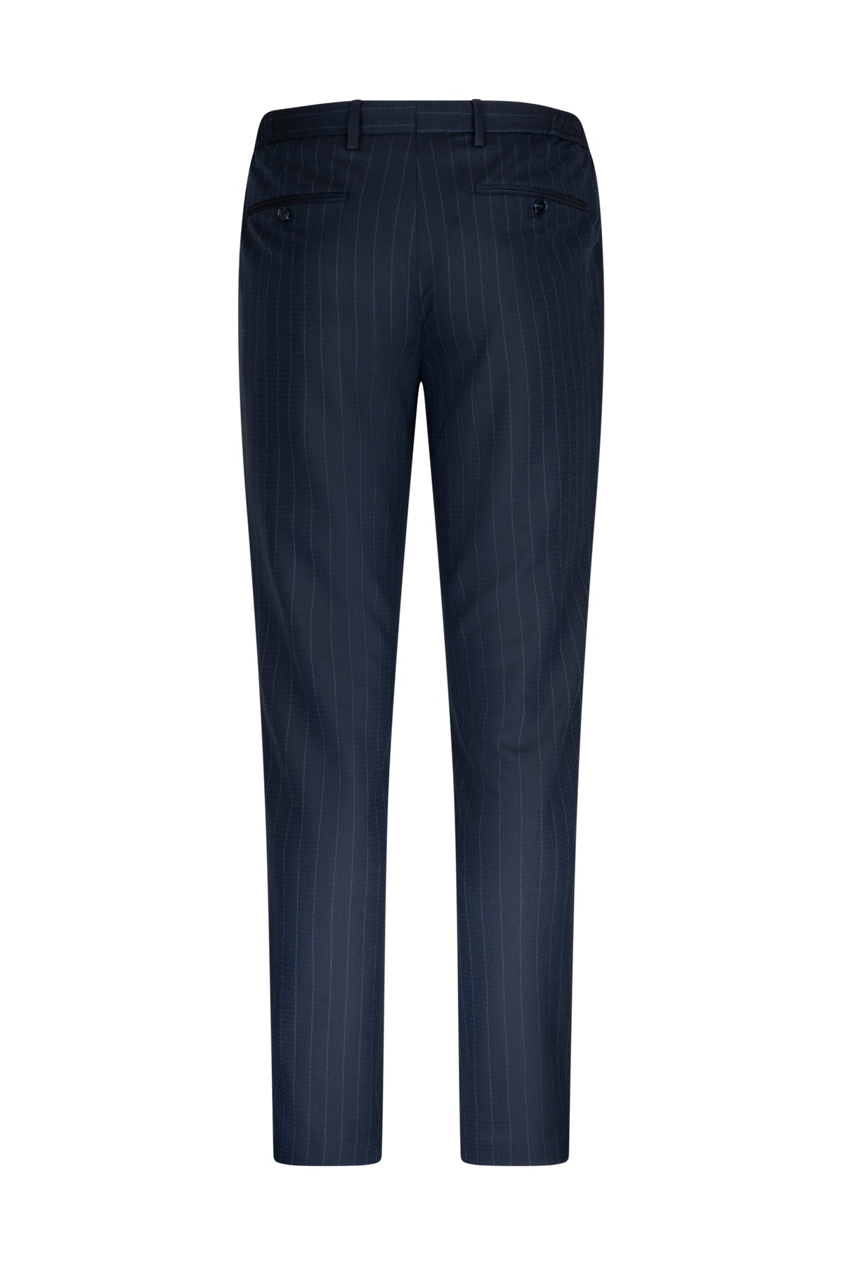 Slim Fit Notch Lapel Pinstripe Navy Classic Suit - SAYKI