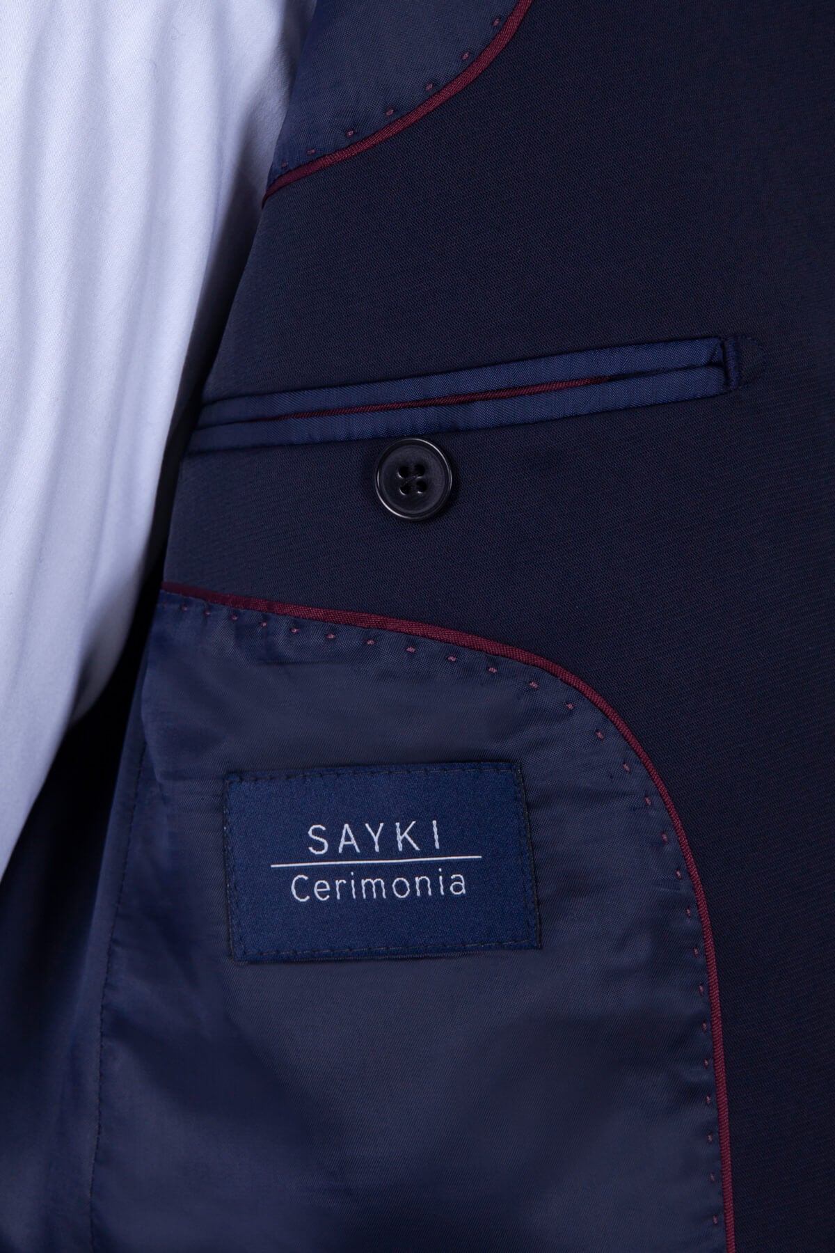 Slim Fit Paisley Navy Peak Lapel Classic Tuxedo - SAYKI