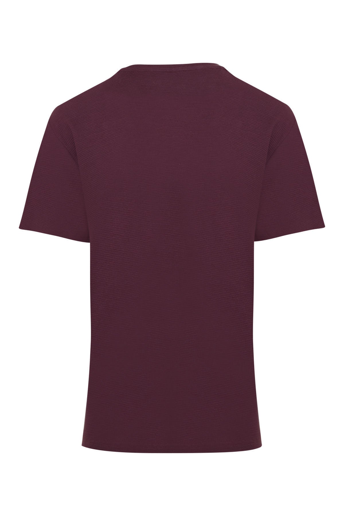 Slim Fit Plum Cotton Crew Neck T-Shirt - SAYKI