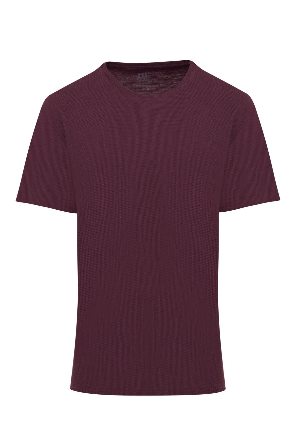 Slim Fit Plum Cotton Crew Neck T-Shirt - SAYKI