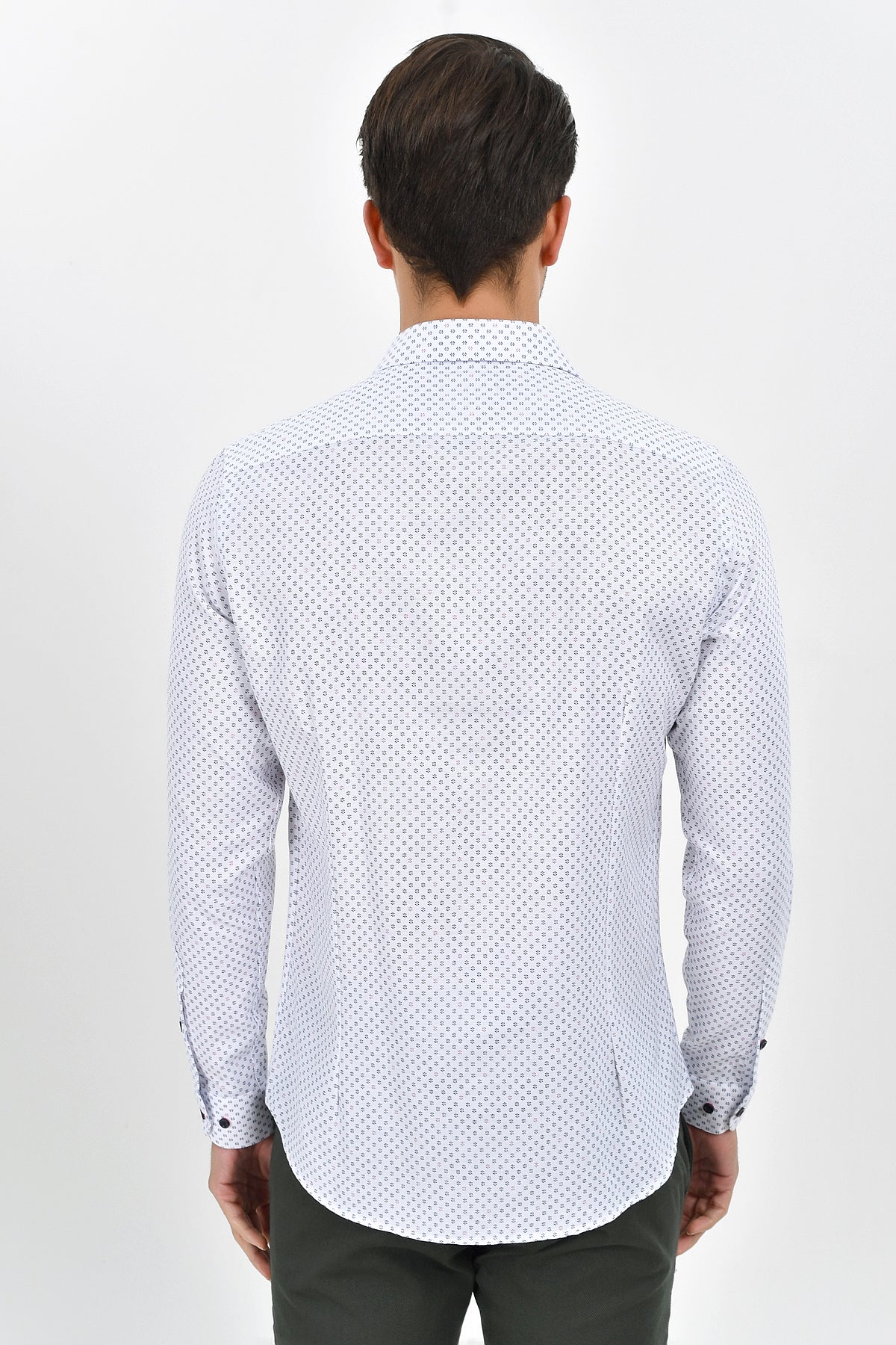 Slim Fit Printed 100% Cotton Blend Casual Shirt - SAYKI