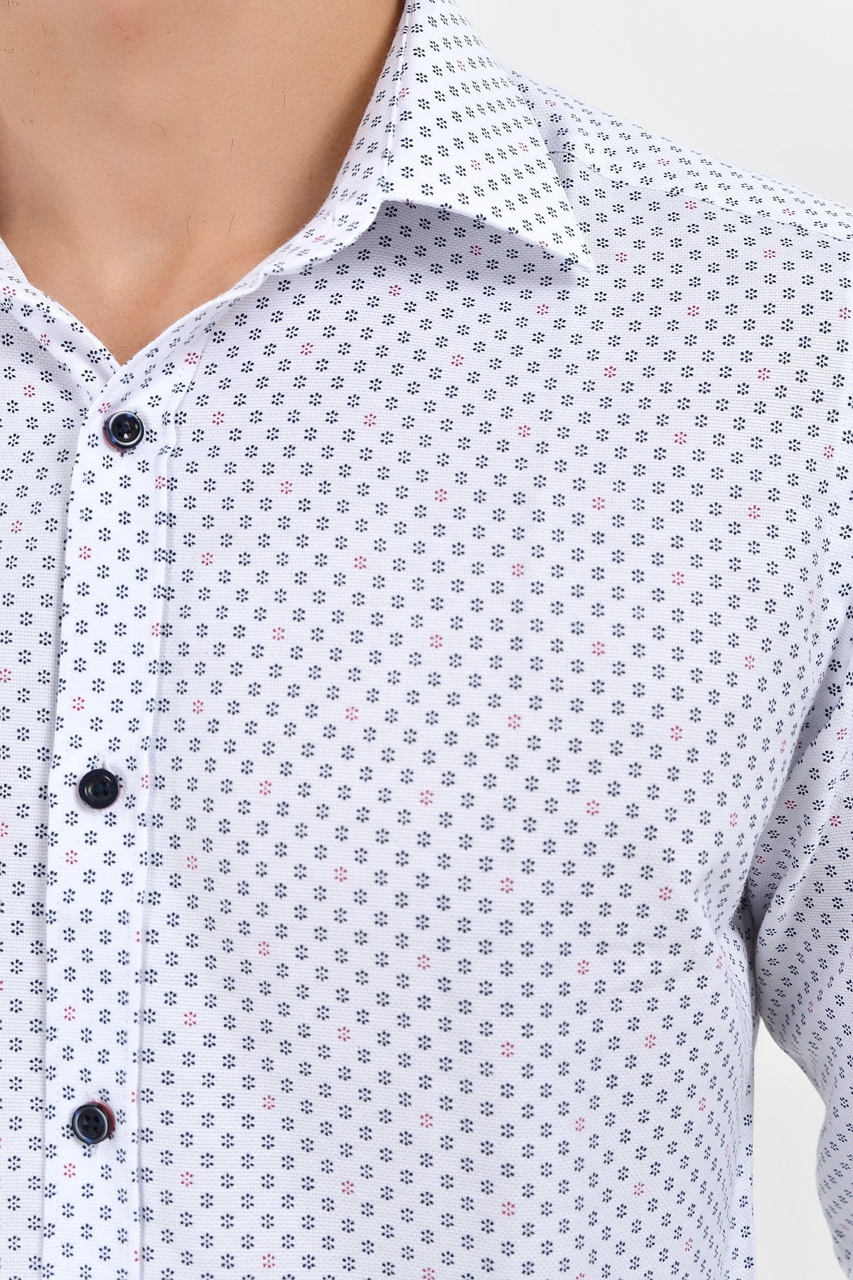Slim Fit Printed 100% Cotton Blend Casual Shirt - SAYKI
