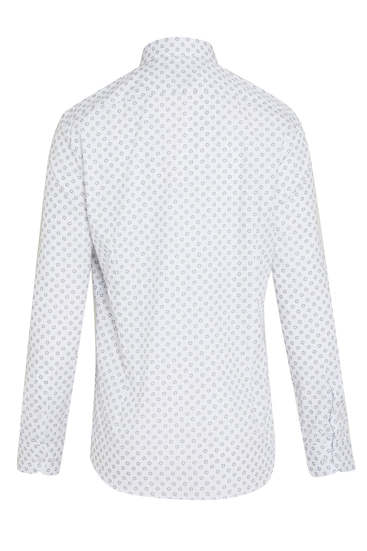 Slim Fit Printed Cotton Gray Casual Shirt - SAYKI