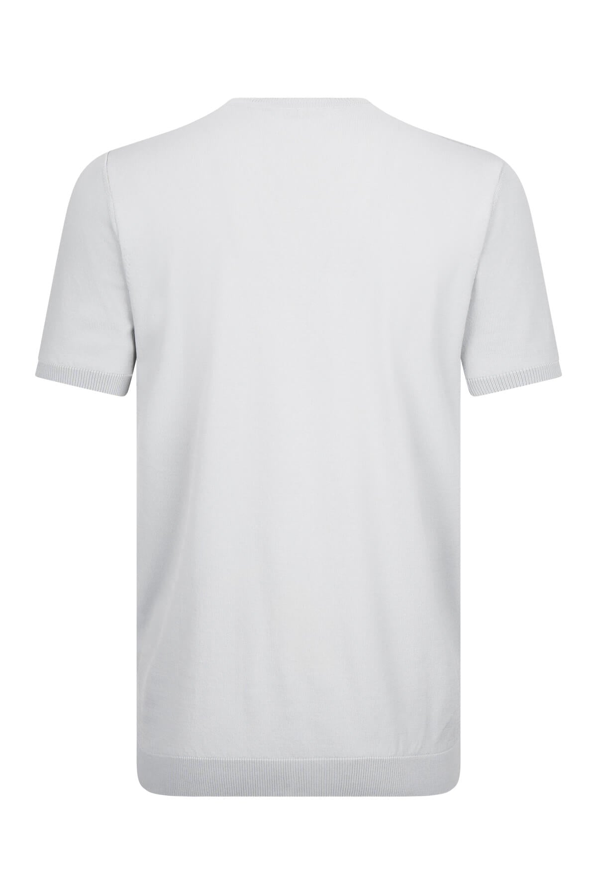 Slim Fit Rayon Gray Crew Neck Knit T-Shirt - SAYKI