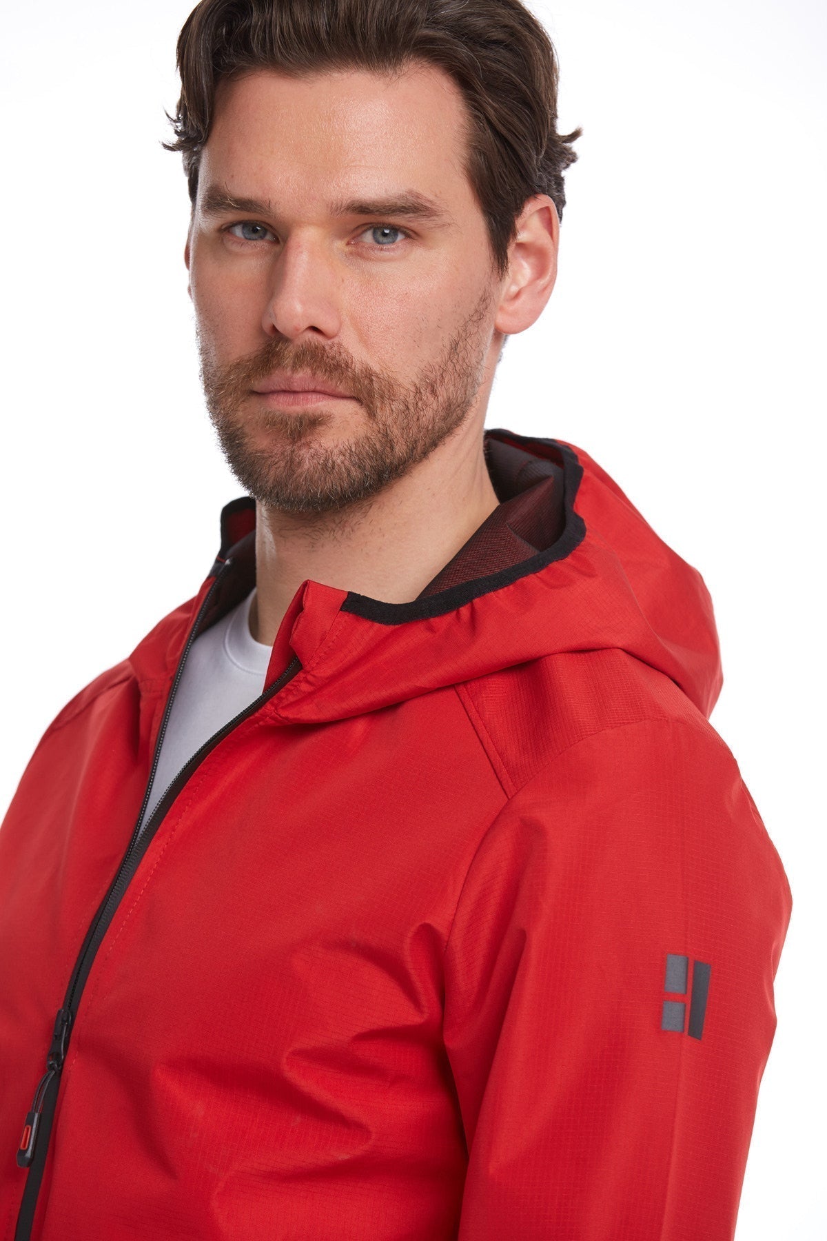 Slim Fit Red Seasonal Lykia Hooded Coat - SAYKI