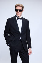 Slim Fit Release Shawl Lapel Black Classic Tuxedo - SAYKI