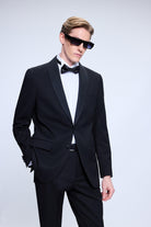 Slim Fit Release Shawl Lapel Black Classic Tuxedo - SAYKI