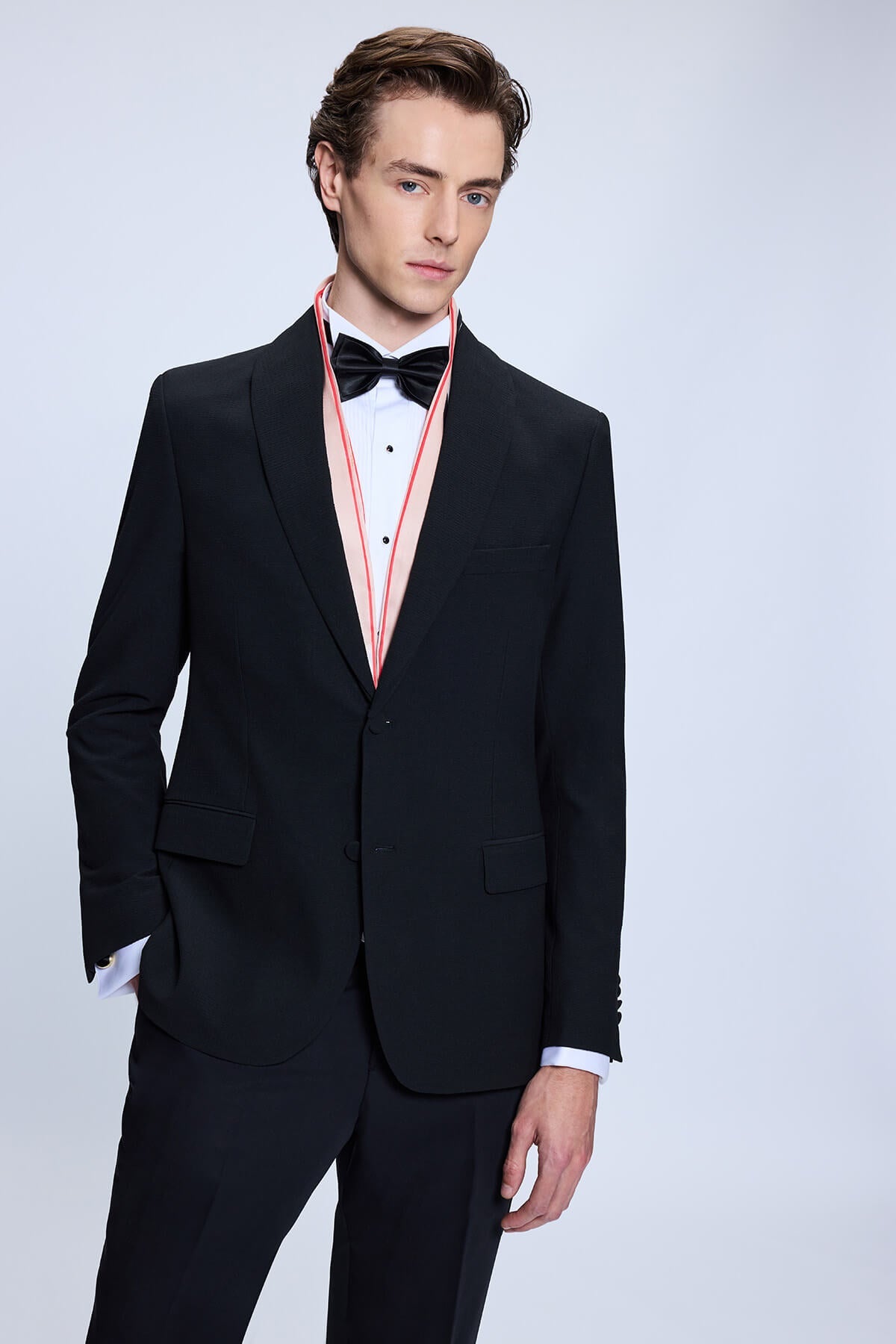 Slim Fit Release Shawl Lapel Black Classic Tuxedo Suit
