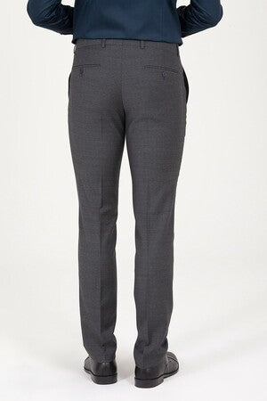 Slim Fit Side Pocket Low Waist Wool Gray Dress Pants - SAYKI