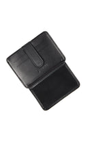 Textured Leather Black Card Case - SAYKI