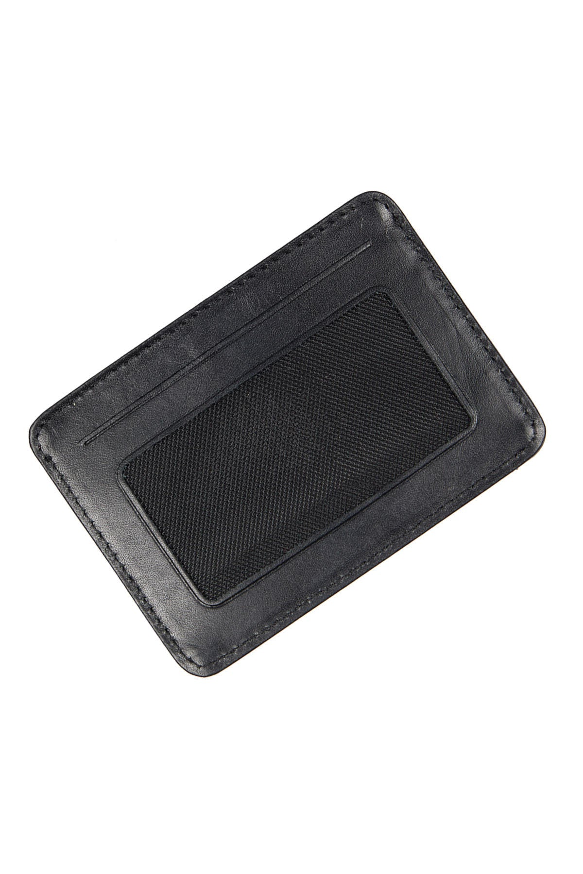 Textured Leather Black Card Case - SAYKI