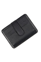 Textured Leather Black Card Case - SAYKI