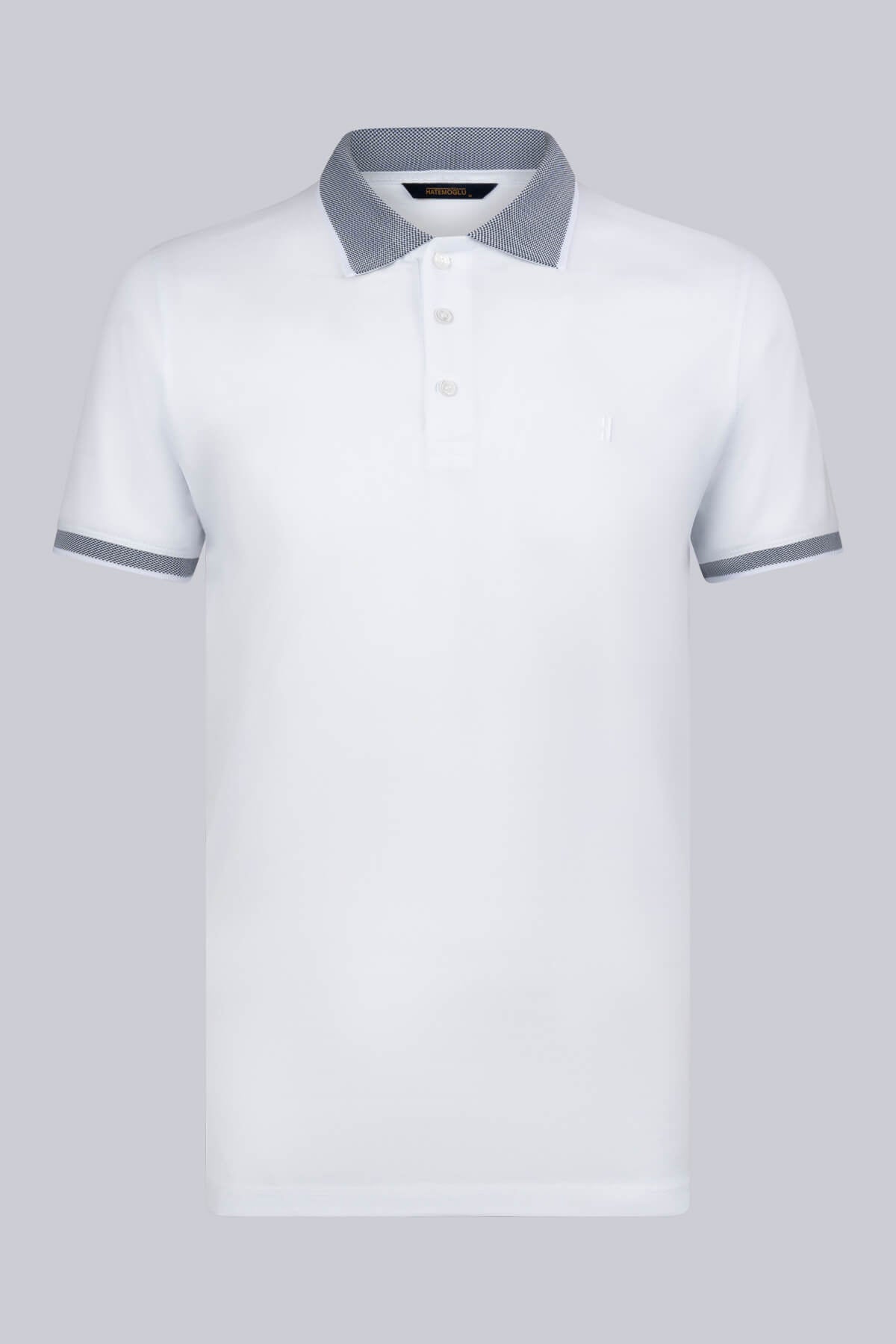 White Regular Fit 100% Cotton Polo T-Shirt - SAYKI