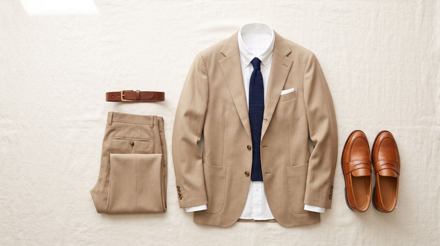 Best Beige Suit for Summer Wedding