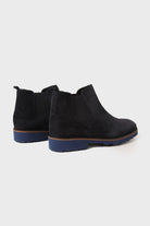 100% Genuine Leather Slip-On Navy Casual Boots - SAYKI