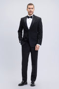 Slim Fit Peak Lapel Black Classic Tuxedo Suit