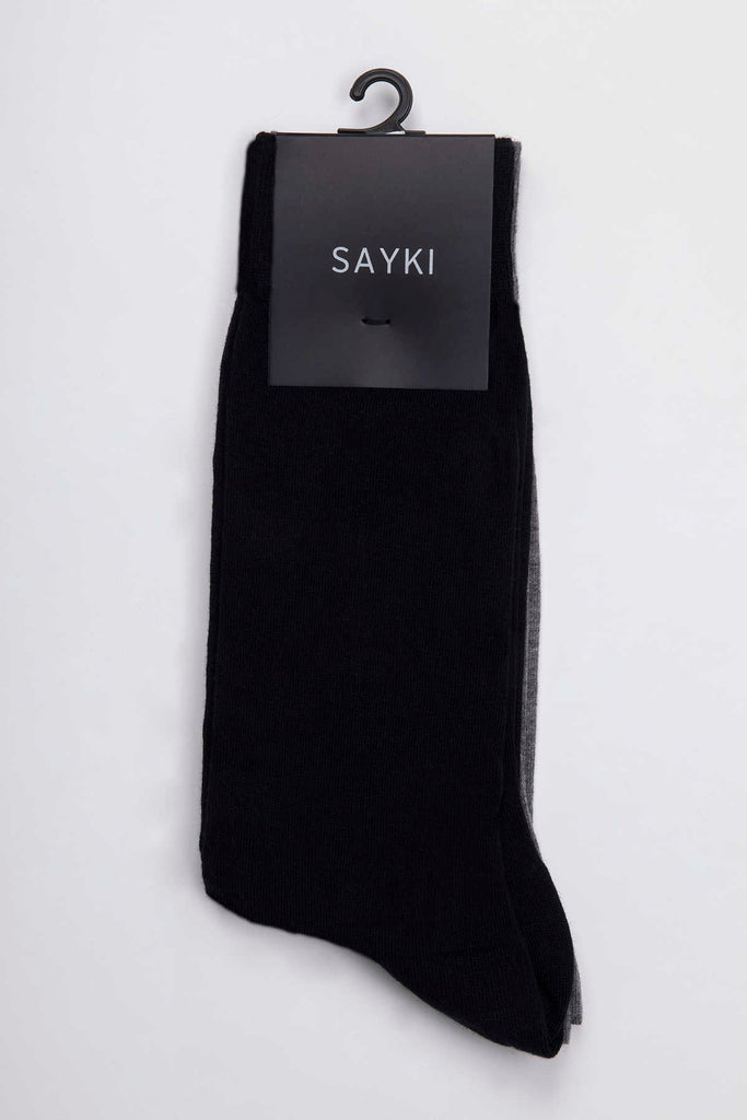 Basic Cotton Black - Gray Socks MIB