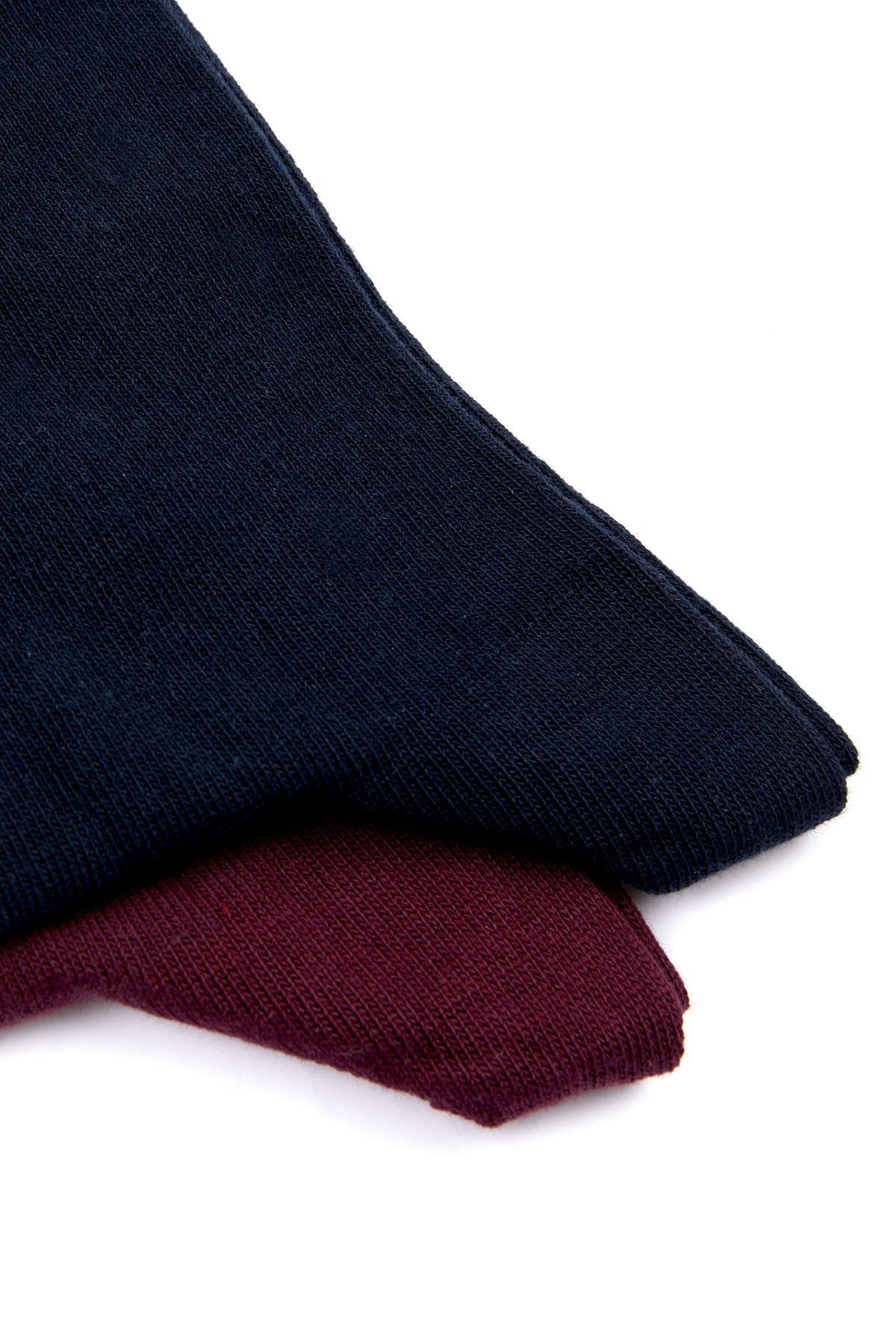 Basic Navy - Burgundy Cotton Socks - SAYKI