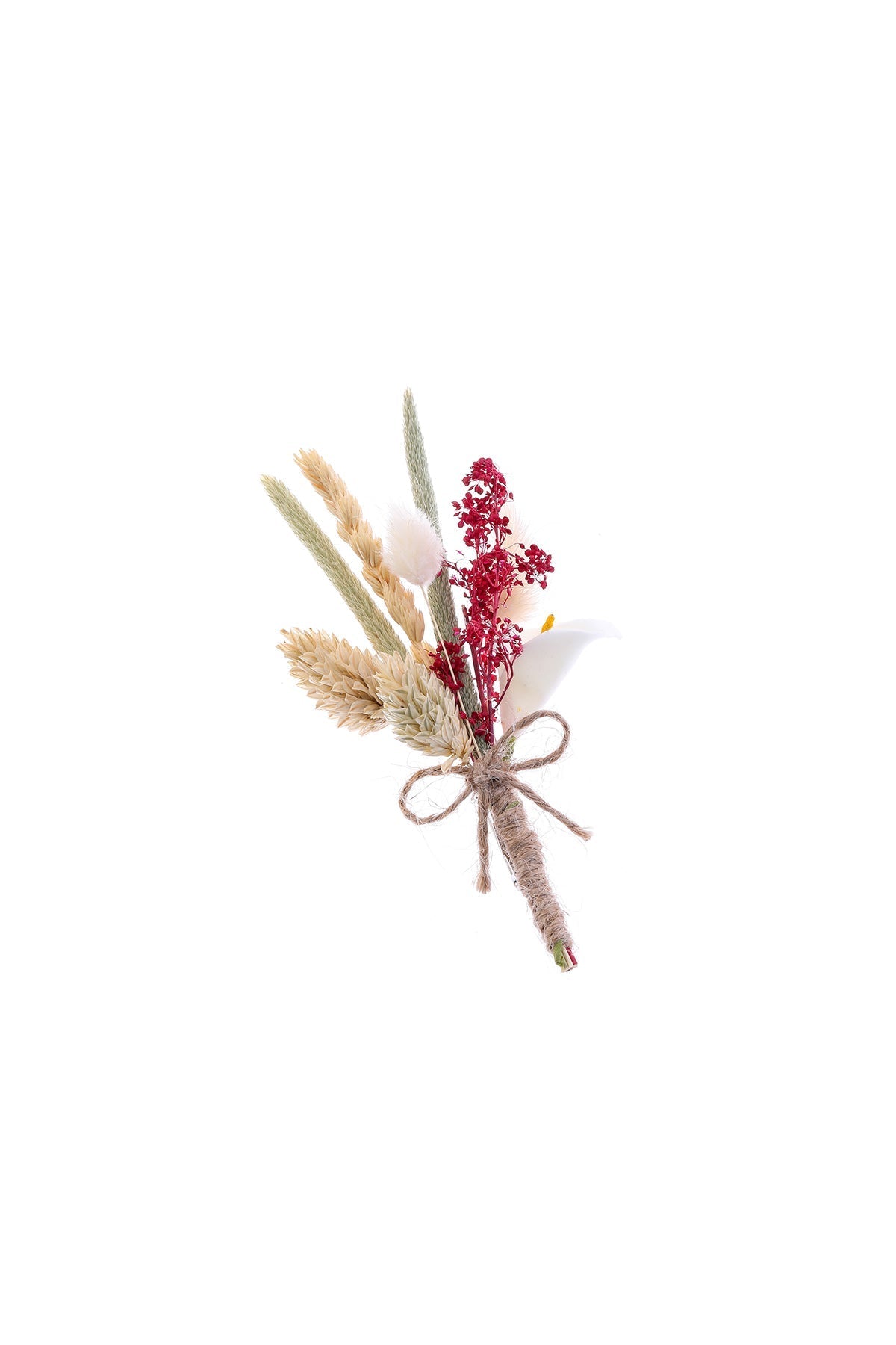 Beige & Red Tones Groom’s Natural Lapel Flower - MIB