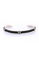 Black Braided Metal Cuff Bracelet - MIB