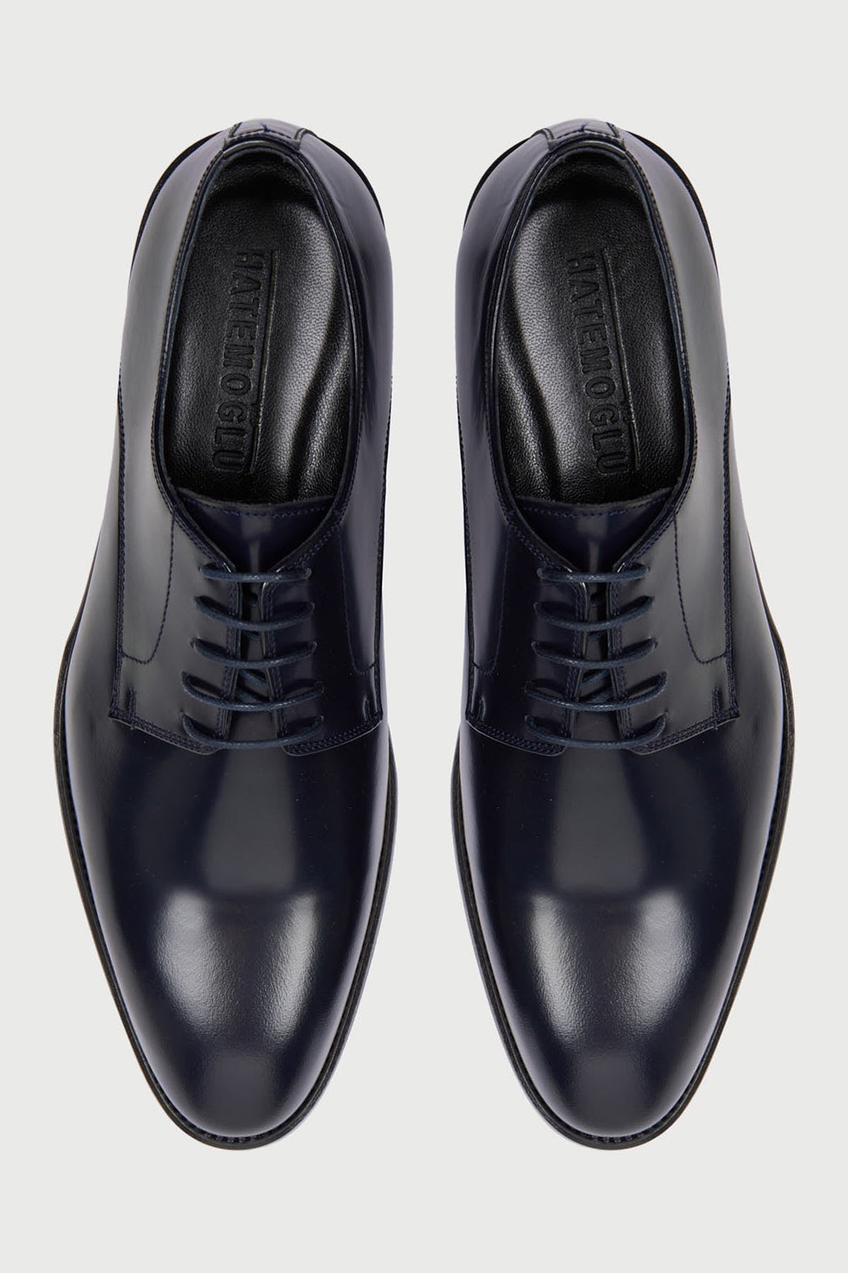 Black Classic Lace-Up Shoes in 100% Genuine Leather Navy