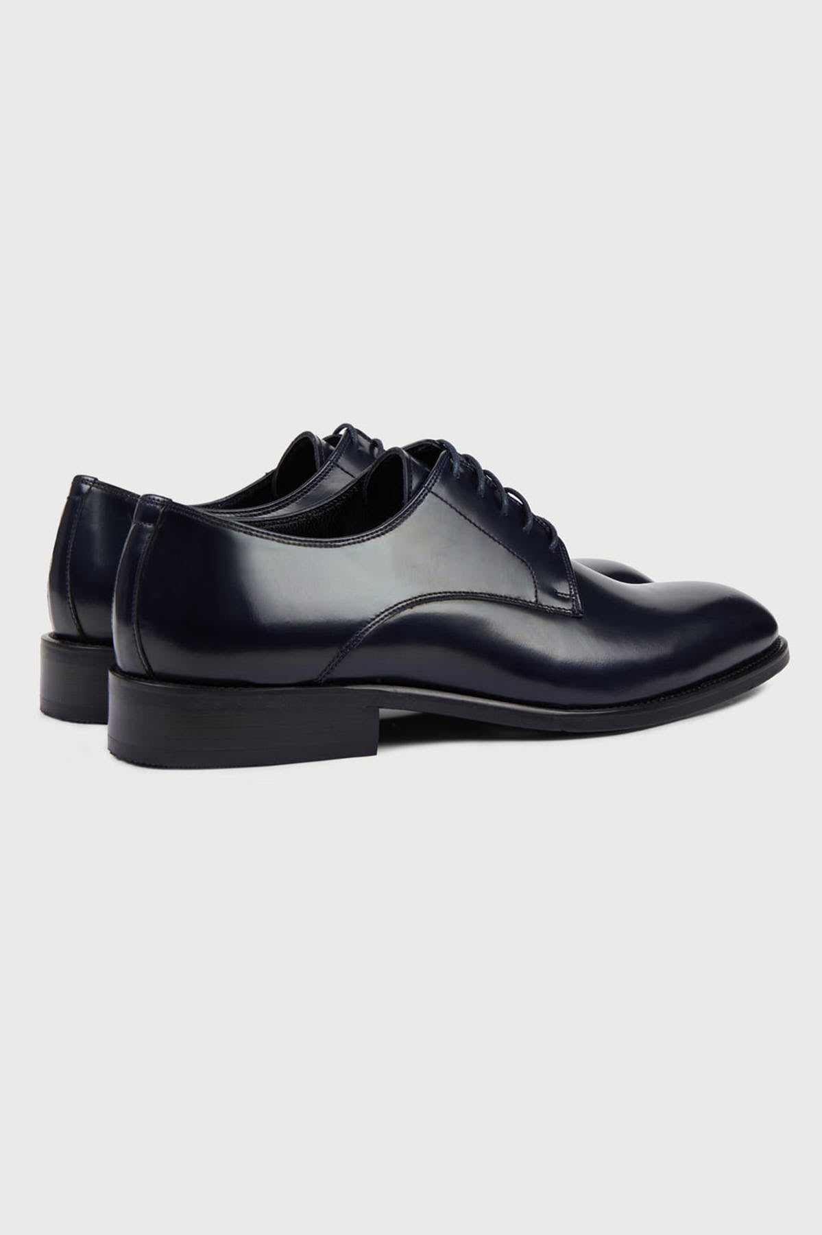 Black Classic Lace-Up Shoes in 100% Genuine Leather Navy