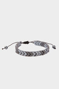 Black - Gray Chevron Natural Stone Bracelet