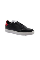 Black Lace-Up Leather Sneakers - SAYKI