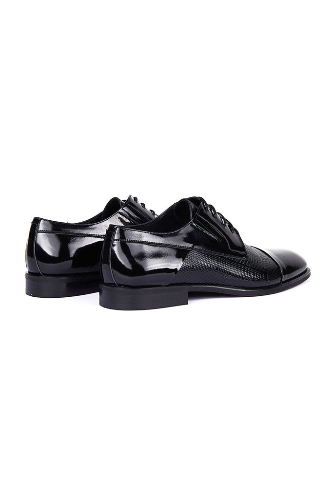 Black Patent Leather Lace - Up Tuxedo Shoes - MIB