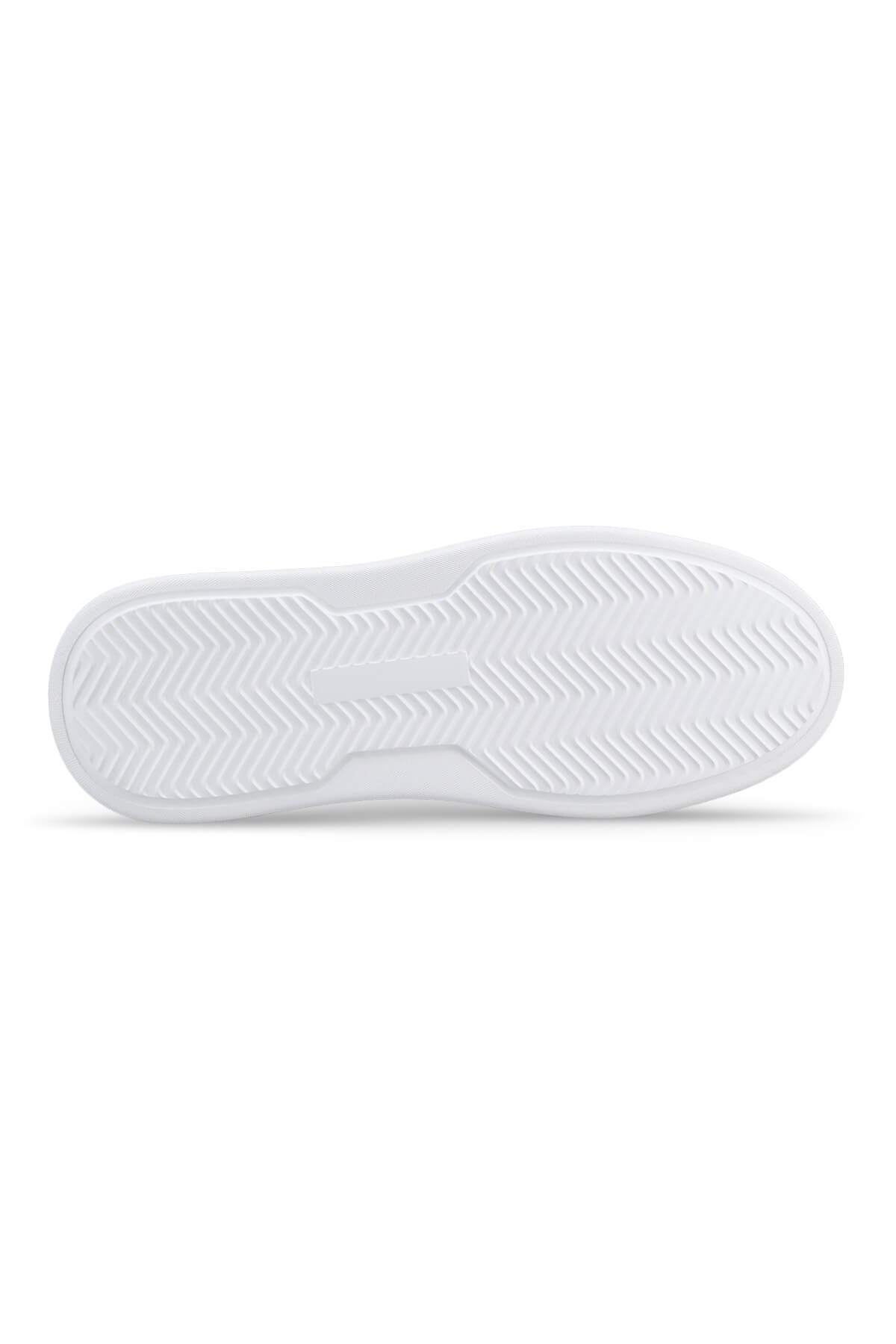 White rubber sole with a chevron tread pattern.