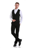 Black Slim Fit Louis Vest Padded - SAYKI