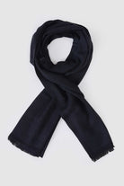 Black Textured Wool Winter Scarf - MIB