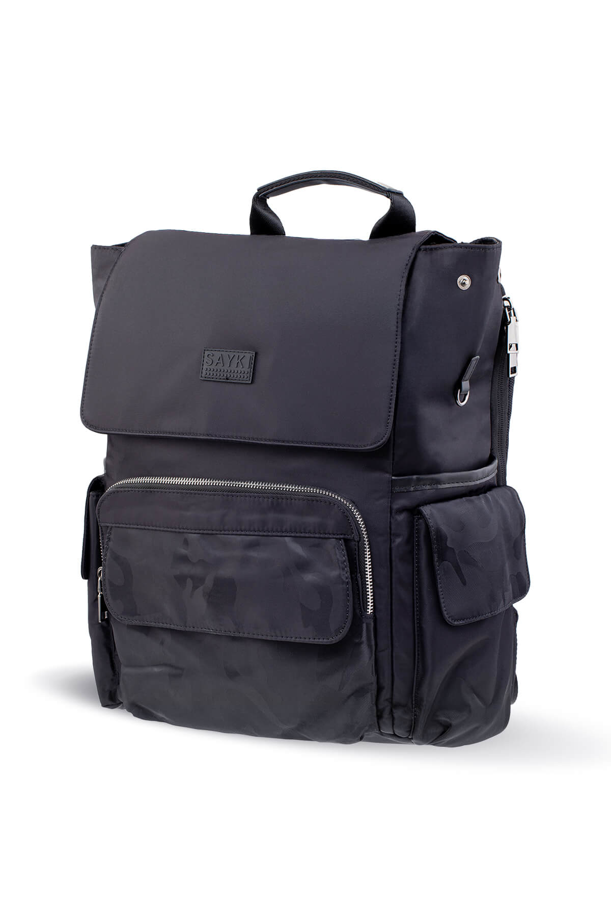 Black Urban Flap Backpack – SAYKI