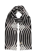 Bold Geometric Pattern Mercerized Wool Scarf