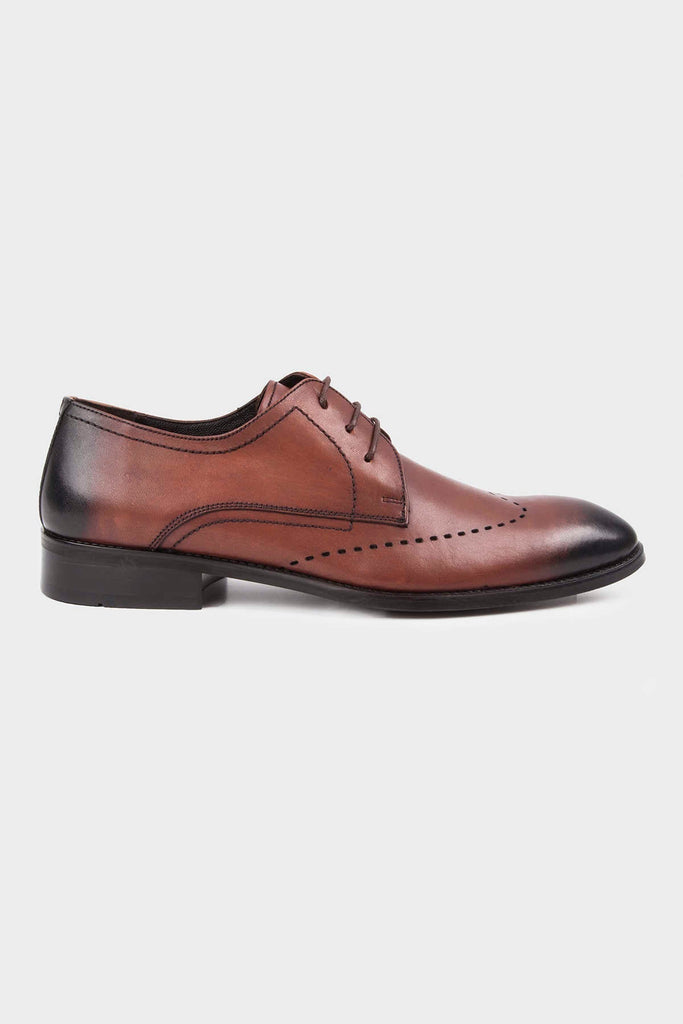 Brown Classic Lace-Up Shoes in 100% Genuine Leather -