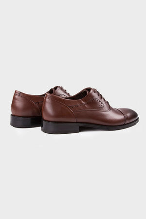 Brown Classic Lace-Up Shoes in 100% Genuine Leather - MIB