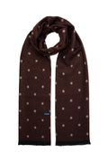 Brown Double-Sided Polka Dot Scarf