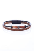 Brown Dual-Layered Leather Bracelet