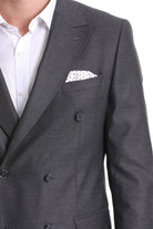 Burgundy Polka Dot Pocket Square - SAYKI - 8682819347105