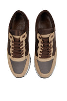 Casual 100% Genuine Leather Beige Lace-Up Shoes - SAYKI