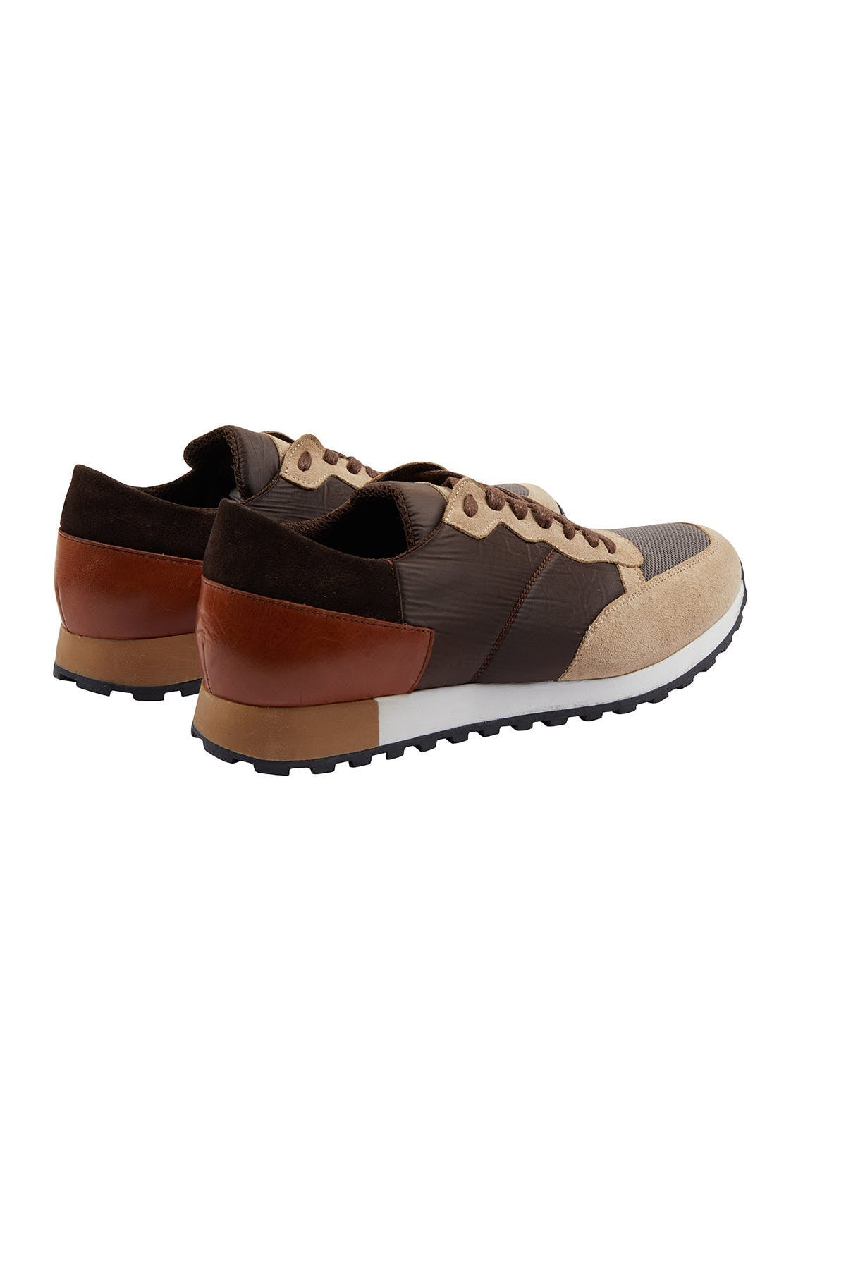 Casual 100% Genuine Leather Beige Lace-Up Shoes - SAYKI