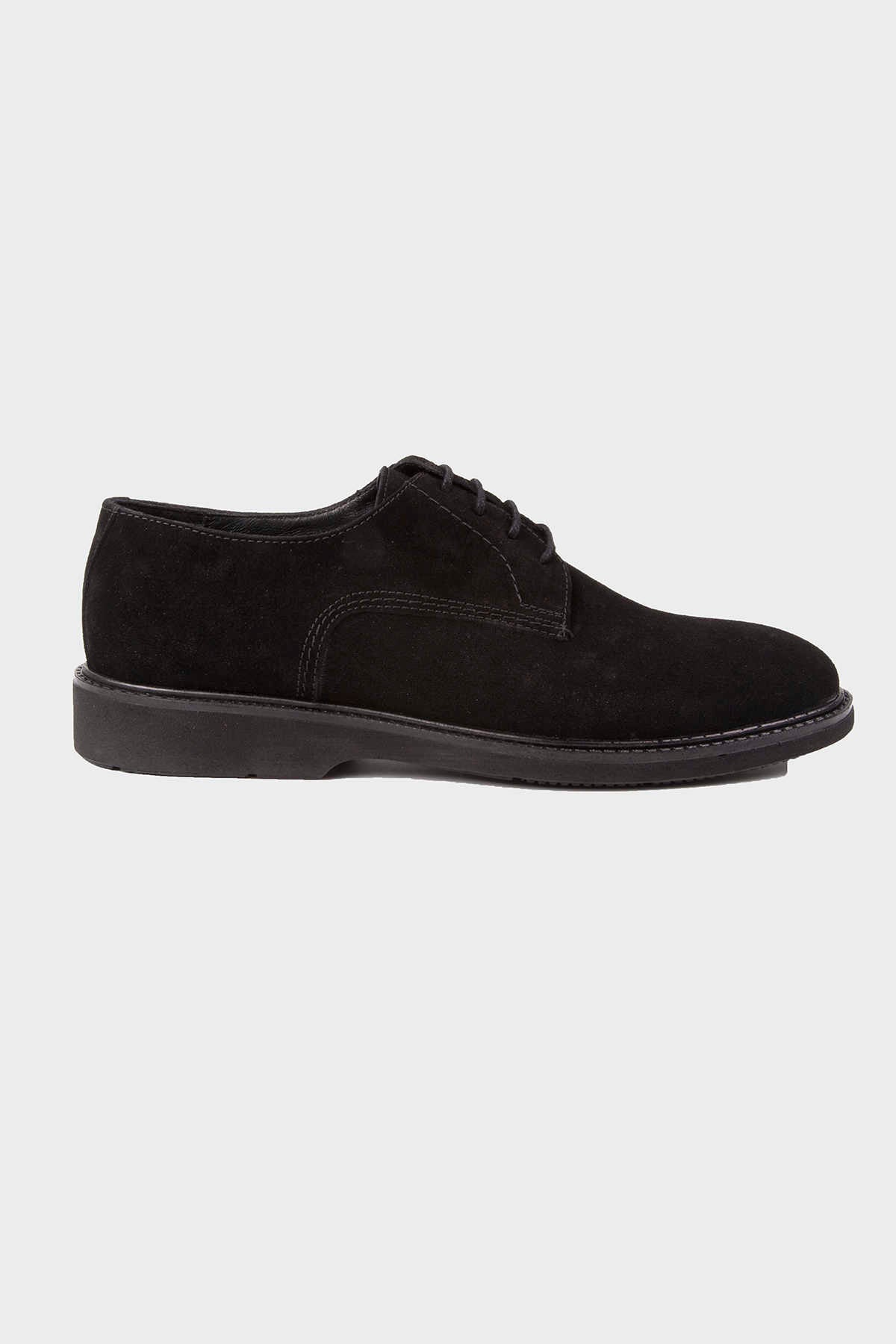 Casual 100% Genuine Leather Black Lace-Up Shoes - SAYKI
