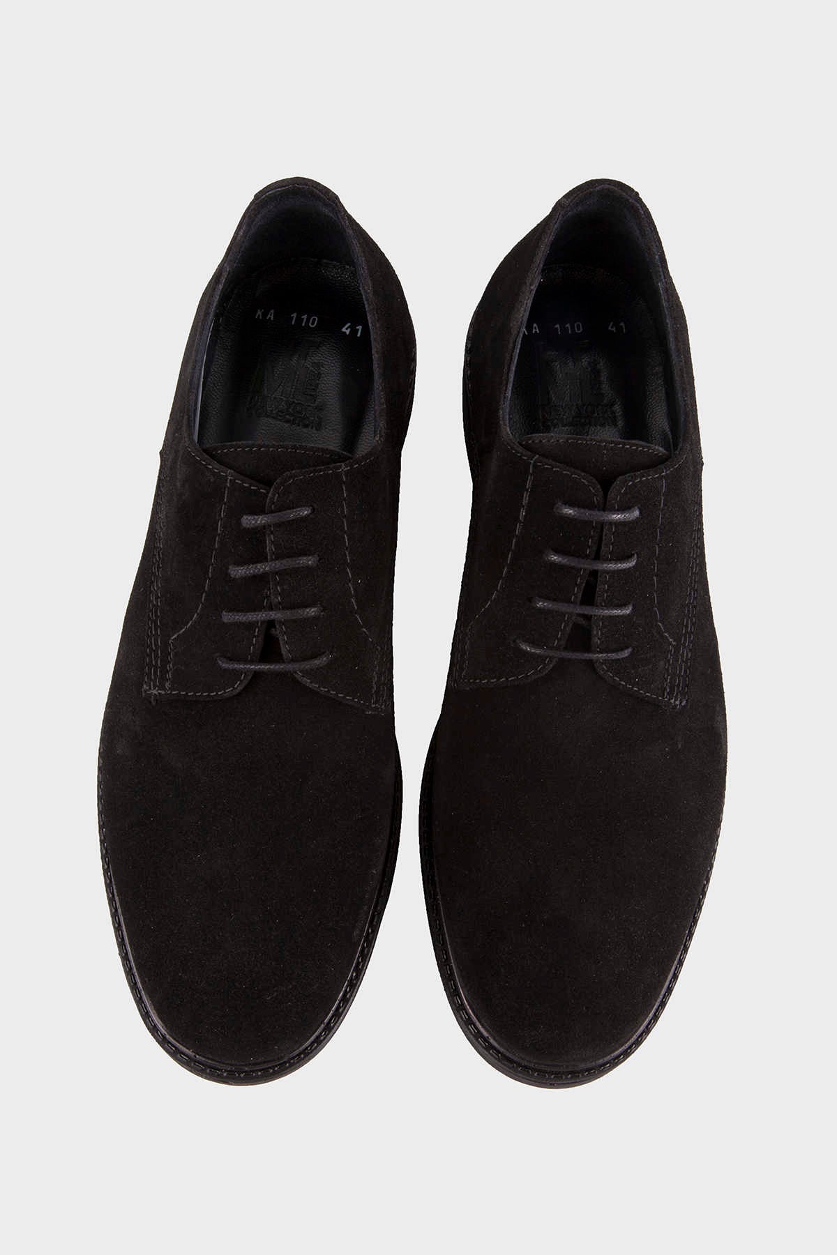 Casual 100% Genuine Leather Black Lace-Up Shoes - SAYKI