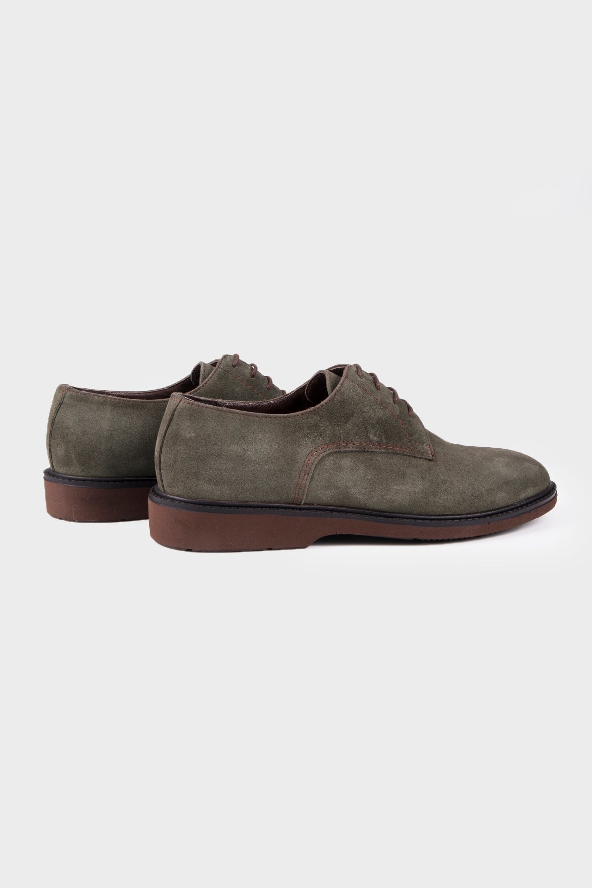 Casual 100% Genuine Leather Khaki Lace-Up Shoes - SAYKI