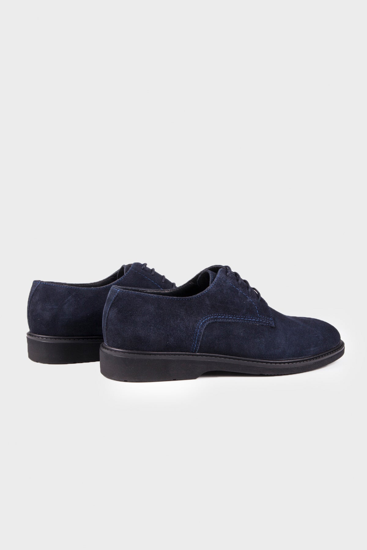 Casual 100% Genuine Leather Navy Lace-Up Shoes - SAYKI