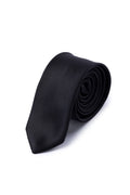 Casual 2.36 Inches Solid Black Tie